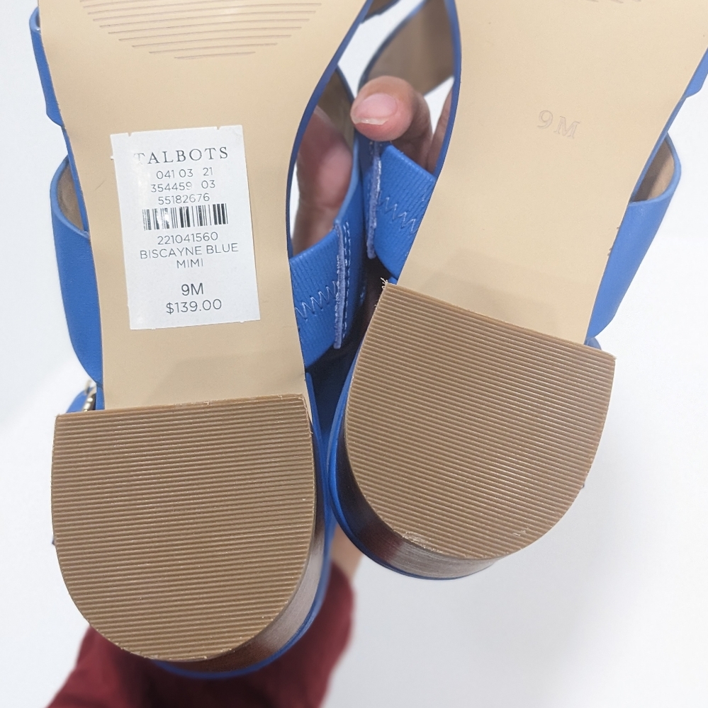 NWOT Talbot Blue Leather Sandals - Picture 14 of 16